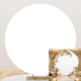 Lofaris Pure White Round Backdrop for Birthday